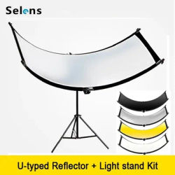 Selens 4 Colors Photography Collapsible Light Reflective Screen U-type Reflector With Tripod for