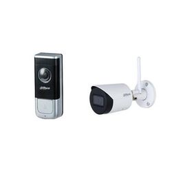 Dahua Technology DHI-DB11 2MP Wi-Fi Video Doorbell with N41BD42-W 4MP Outdoor Wi-Fi Network DHI-DB11