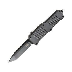 Heckler & Koch Auto Hk Mini Incursion OTF Automatic Folding Knives w/ Glass breaker 3in Black PVD Coated 154CM Stainless Tanto Blade Gray Anodized