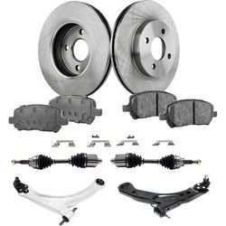 2005 Chevrolet Cobalt 7-Piece Kit Front, Driver and Passenger Side, Lower Control Arm, Front Wheel Drive, Automatic Transmission, 4 Lug Wheels, includes Axle Assembly, Brake Discs, and Brake Pad Set