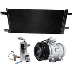 2013 Ford F-250 Super Duty 3-Piece Kit A/C Compressor, 8-Groove Pulley, includes A/C Condenser, and A/C Service Kit (A/C Expansion Valve, A/C O-Ring and Gasket Seal, and Drier Desiccant Element)