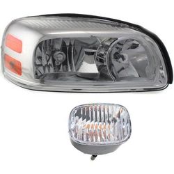 2008 Pontiac Montana 2-Piece Kit Passenger Side Headlight with Turn Signal Light, with Bulb, Halogen