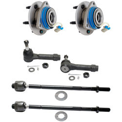 2002 Pontiac Montana 6-Piece Kit Front, Driver and Passenger Side Wheel Hub, includes Tie Rod Ends