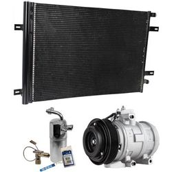 2014 Ford F-250 Super Duty 3-Piece Kit A/C Compressor, 6-Groove Pulley, includes A/C Condenser, and A/C Service Kit (A/C Expansion Valve, A/C O-Ring and Gasket Seal, and Drier Desiccant Element)