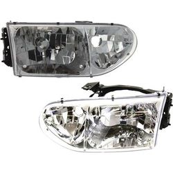 2000 Nissan Quest Driver and Passenger Side Headlights, with Bulbs, Halogen