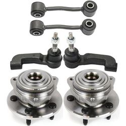 2004 Jeep Liberty 6-Piece Kit Front, Driver and Passenger Side Suspension, includes Sway Bar Link, Tie Rod End, and Wheel Hub