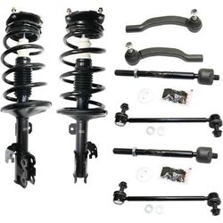 2005 Toyota Sienna 8-Piece Kit Front, Driver and Passenger Side Suspension, includes Loaded Strut, Sway Bar Link, and Tie Rod End