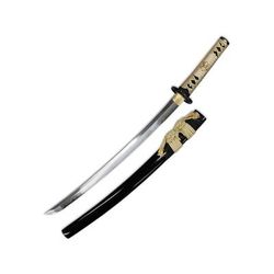BattleBlades Kogane No Senshi Wakizashi Sword 31in Overall 20.88in 1095 Honsanmai Carbon Steel Blade BB-KNSHW