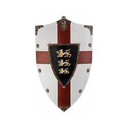 Gladius Richard Lion Heart Shield Red/Black/White Painted Wood Construction 28.5in x 18.75in 872