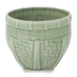 Celadon ceramic vase, 'Basket' (medium)