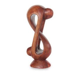 'Indivisible Love' - Indonesian Romantic Wood Sculpture