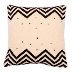 Andes Minimalism,'Black and Ivory Geometric and Dot Cushion Cover Peru'