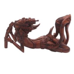 Wood statuette, 'Flute Player'
