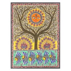 Madhubani painting, 'Tree of Life' - Indian Madhubani Painting