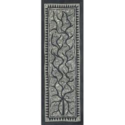 Bihar Celebration of Life,'Black and White Madhubani Painting of the Tree of Life'