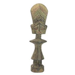 Wood sculpture, 'Teacher's Wife' - Hand Made Wood Cultural Sculpture