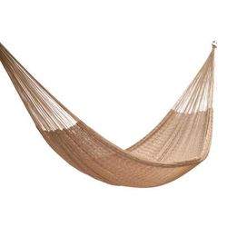 Golden Sun,'Handwoven Bronze Nylon Maya Double Hammock'