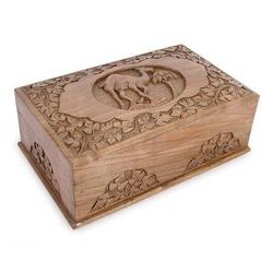 Walnut jewelry box, 'Camel' - Handcrafted Wood Jewelry Box