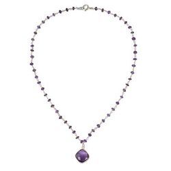 Lavender Breeze,'Handcrafted Faceted Amethyst and Sterling Silver Necklace'