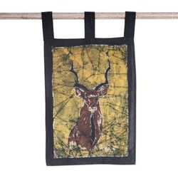 Greater Kudu I,'Batik Cotton Kudu Wall Hanging Handcrafted in Ghana'