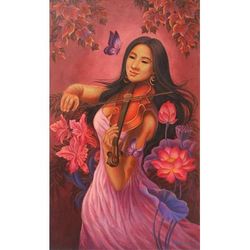Afternoon Symphony,'Acrylic Music Painting on Canvas (2021)'