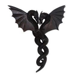 Entwined,'Suar Wood Dragon Relief Panel'