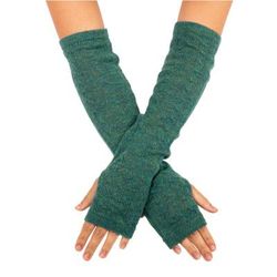 Luscious Twist in Emerald,'Green 100% Baby Alpaca Cable Knit Fingerless Mitts'