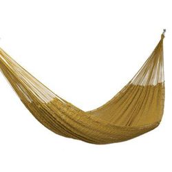 Uxmal Ocher,'Artisan Crafted Ocher Rope Hammock (Triple)'