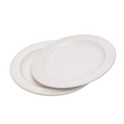 Country Dot,'White Ceramic Salad Plates with Dot Motif (Pair)'