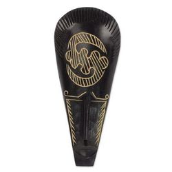 Akan wood mask, 'Fear Only God' - Hand Crafted Wood Mask