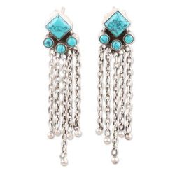 Shining Rain,'Sterling Silver Waterfall Earrings from India'
