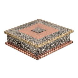 Royal Greetings,'Velvet-Lined Metal Jewelry Box'
