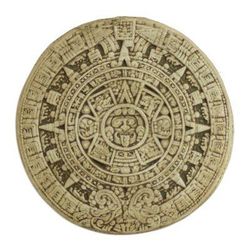 Ceramic plaque, 'Small Beige Aztec Calendar'