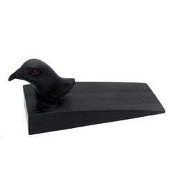 Helpful Eagle in Black,'Handcrafted Suar Wood Eagle Doorstop in Black from Bali'