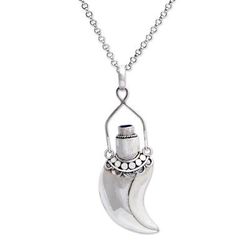 Aromatic Fang,'Men's Sterling Silver Pendant Necklace with Faceted Amethyst'