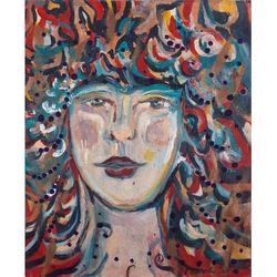 Opera Woman,'Portrait Painting in Acrylic on Canvas'