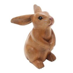Adorable Rabbit in Brown,'Handmade Brown Bunny Sculpture'