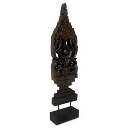 Wood sculpture, 'Floral Flame'