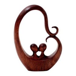 Honeymoon Story,'Handcrafted Suar Wood Romantic Sculpture'