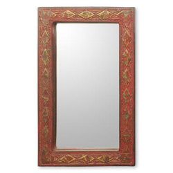 Wall mirror, 'Antique Scarlet'