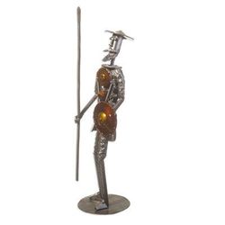 Quixote of La Mancha,'Inspirational Recycled Metal Don Quixote Sculpture from Peru'