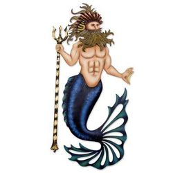 Steel wall sculpture, 'Conch King Triton'