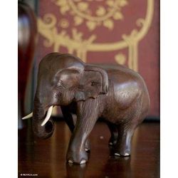 Powerful Elephant,'Original Wood Elephant Sculpture'