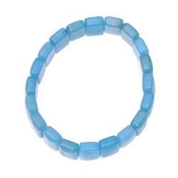 Frozen Sea,'Handmade Blue Agate Frozen Sea Beaded Stretch Bracelet'
