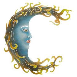 Flaming Moon,'Flaming Moon Steel Wall Art Handcrafted in Mexico'
