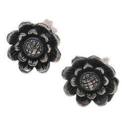 Small Sunflowers,'Hand Crafted Sterling Silver Sunflower Stud Earrings'