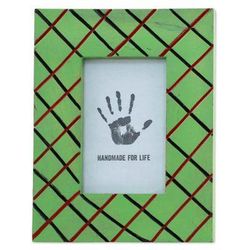 Green Glamour,'Green Rectangular Wood Photo Frame (4x6) from India'