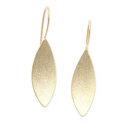 Sunflower Seeds,'Artisan Made Gold-Plated Floral Drop Earrings'