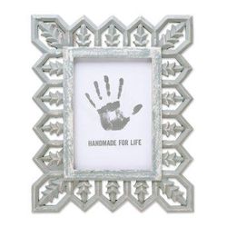 Garden Gate,'Light Grey Distressed Hand Carved Mango Wood Photo Frame 5x7'