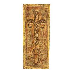 Fine Face,'Rustic Sese Wood Portrait Relief Panel from Ghana'